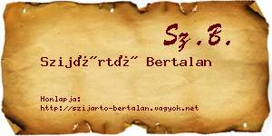 Szijártó Bertalan névjegykártya