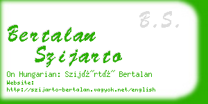 bertalan szijarto business card